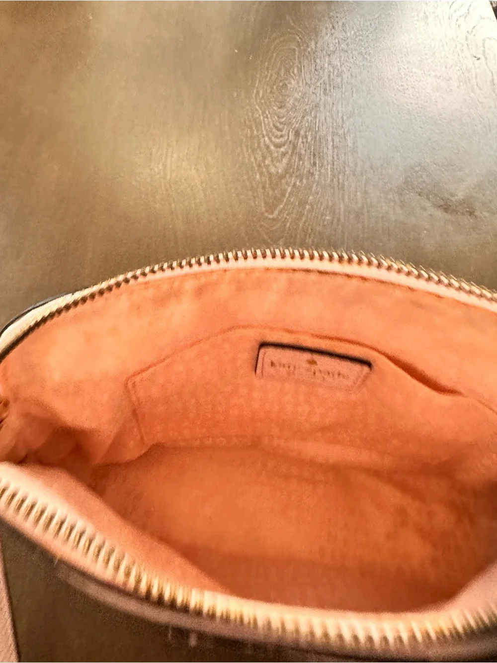 kate spade Blush Pink Pebbled Leather cross body bag  Gold Hardware